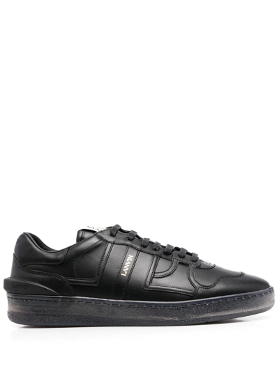 Lanvin Clay Low-top Leather Sneakers In Blue