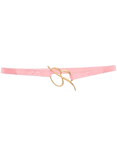 Blumarine Logo-buckle Leather Belt In Pink