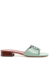 Tory Burch Bombe Miller 30mm Open-toe Slides In Sage Green