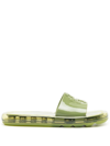 Tory Burch Bubble Jelly Slide Sandal In Grün