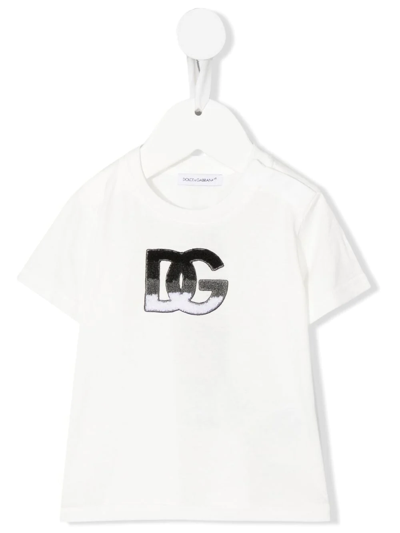 Dolce & Gabbana Babies' Logo-print T-shirt In White