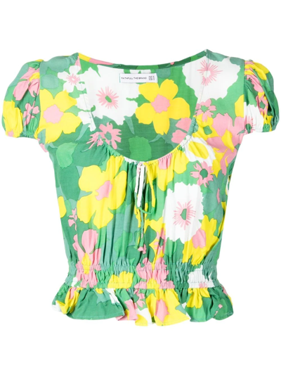 Faithfull The Brand Las Oslas Floral-print Blouse In Grün