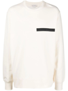Alexander Mcqueen Selvedge Logo-tape Sweatshirt In Cream
