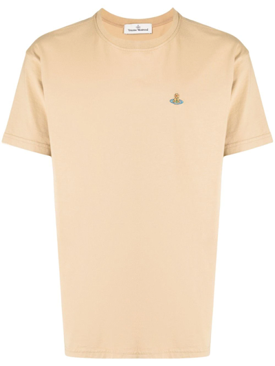 Vivienne Westwood Orb-logo Short-sleeved T-shirt In Braun