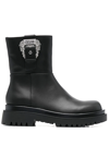 VERSACE JEANS COUTURE BUCKLED ANKLE BOOTS