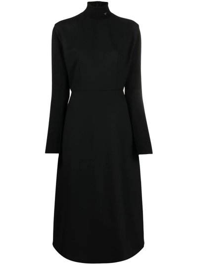 Prada Logo Long-sleeve Dress In Schwarz