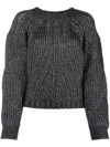 ALBERTA FERRETTI RIBBED CABLE-KNIT JUMPER