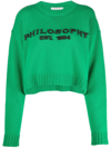 PHILOSOPHY DI LORENZO SERAFINI LOGO-EMBROIDERED CROPPED JUMPER