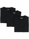 Jil Sander Short Sleeve 3 Pack T-shirt Set Clothing In Schwarz
