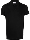 Saint Laurent Embroidered-logo Polo Shirt In Schwarz