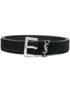 SAINT LAURENT LOGO-PLAQUE LEATHER BELT