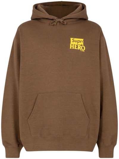 Supreme X Antihero Hoodie In Brown