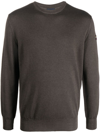 Paul & Shark Crewneck In Extrafine Merino Wool In Braun