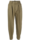 Dsquared2 Woman Khaki Cotton Trousers With Pence In Grün