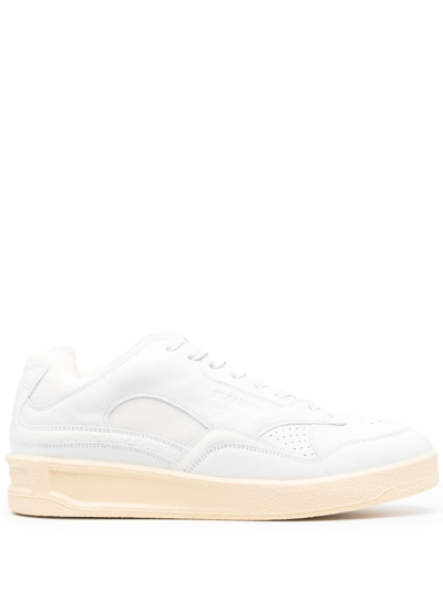 JIL SANDER PANELLED LOW-TOP LEATHER SNEAKERS