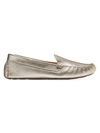 COLE HAAN WOMEN'S EVELYN METALLIC LEATHER DRIVING LOAFERS