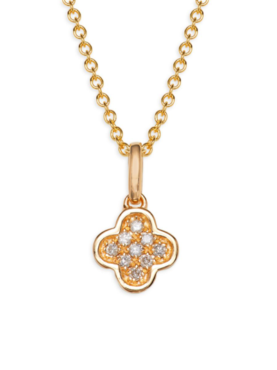 Effy Eny Women's 14k Yellow Goldplated Sterling Silver & 0.07 Tcw Diamond Clover Pendant Necklace