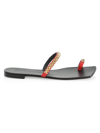 Giuseppe Zanotti Women's Embellished Toe-loop Sandals In Rouge