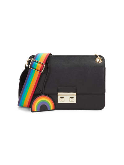 Furla Women's Rainbow Leather Shoulder Bag In Black Multi