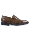 Sandro Moscoloni Men's Maestro Embossed Leather Penny Loafers In Brown