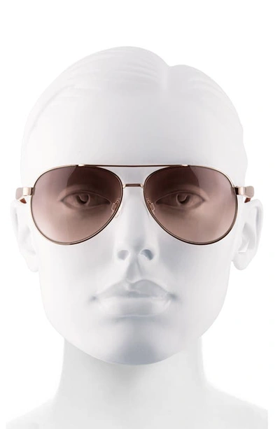 Velvet Eyewear Bonnie 52mm Gradient Aviator Sunglasses In Gold/ Tort