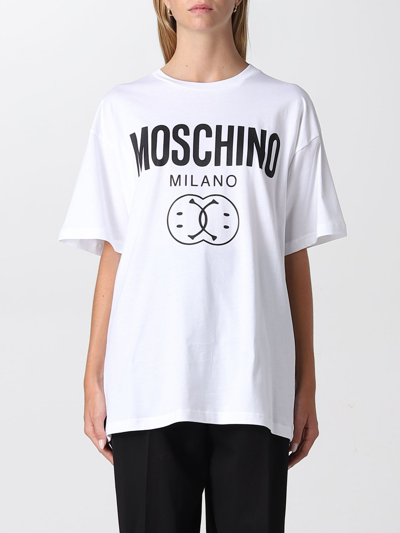 Moschino Couture T-shirt With Smile Logo In White