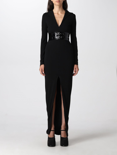 Moschino Viscose Organzine Dress In Black