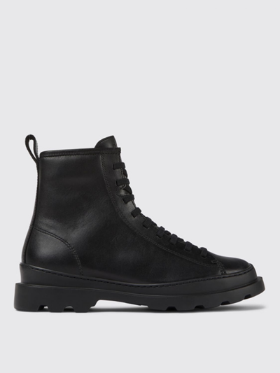 Camper Brutus Combat Boots In Black Leather