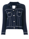 Barrie Denim Style Knitted Cardigan In Blue