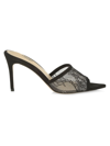 L'agence Corinne Lace Pointed Toe Mule In Black
