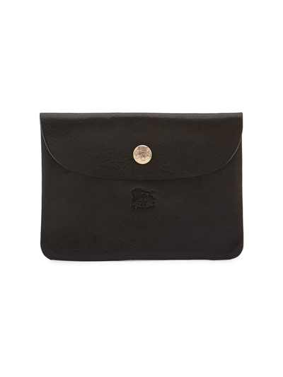Il Bisonte Classic Leather Envelope Card Case In Black