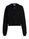 Off-white Logo Embroidered Cropped Sweatshirt In Black