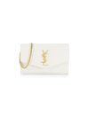 Saint Laurent Uptown Ysl Monogram Grain De Poudre Wallet On Chain W/ Card Case In Neutrals