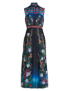 SALONI WOMEN'S FLEUR PRINTED SILK MIDI-DRESS