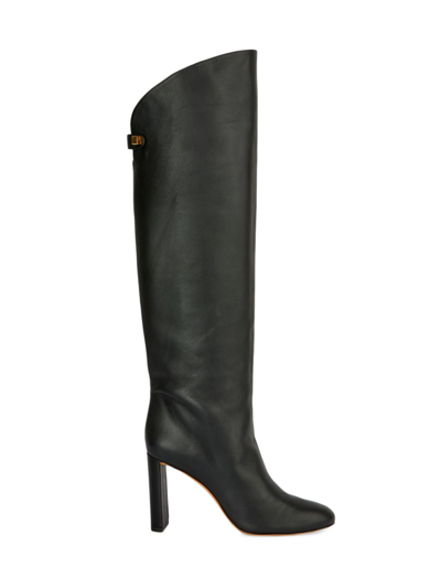Maison Skorpios Adriana 90 Leather Tall Boots In Nero