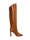 Maison Skorpios Adriana 90 Leather Tall Boots In Brown