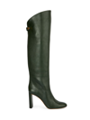 Maison Skorpios Adriana 90 Leather Tall Boots In Bottle Green
