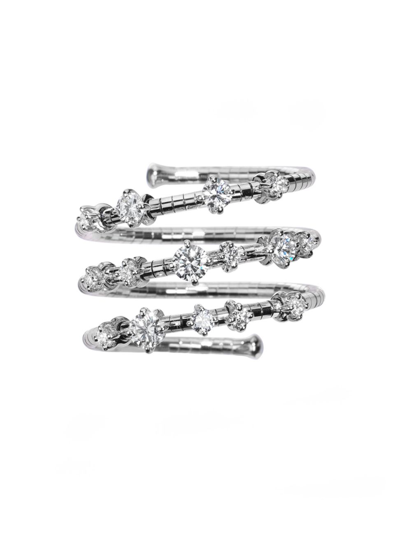Mattia Cielo Women's Rugiada Diamanti 18k White Gold, Titanium, & Diamond Wrap Ring