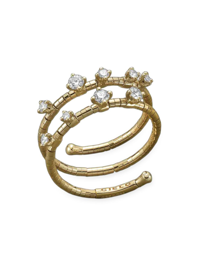 Mattia Cielo Women's Rugiada Diamanti 18k Yellow Gold, Titanium, & Diamond Wrap Ring