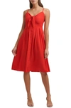 Kensie Spaghetti Strap Midi Dress In Red