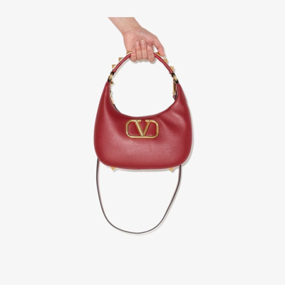 Valentino Garavani Stud Sign Bag In Red Leather