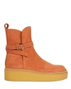 ULLA JOHNSON LENNOX BUCKLE SUEDE ANKLE BOOTS