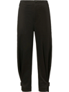 Proenza Schouler White Label Cotton Twill Tapered Trousers In Schwarz