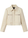 Proenza Schouler Cropped Cotton-gabardine Jacket In Nude