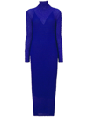Proenza Schouler Shibori Turtleneck Dress In Cobalt