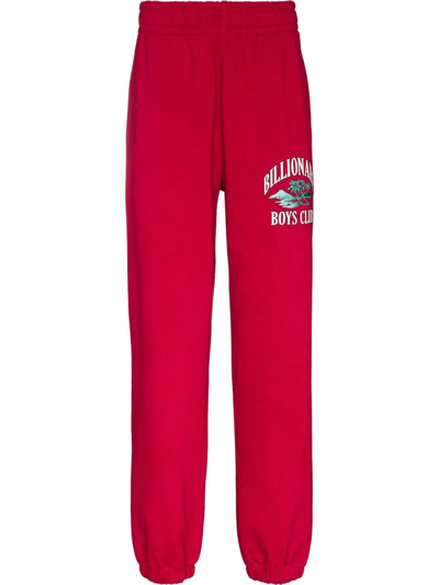 Billionaire Boys Club Red Paradise Logo Cotton Track Pants In Red Red