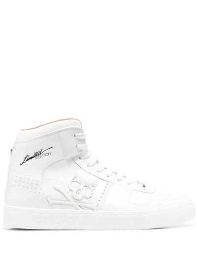 Philipp Plein Skull Lace-up Sneakers In Weiss
