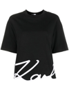 KARL LAGERFELD SIGNATURE-HEM T-SHIRT