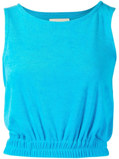 Bambah Sleeveless Towelling-effect Top In Blau