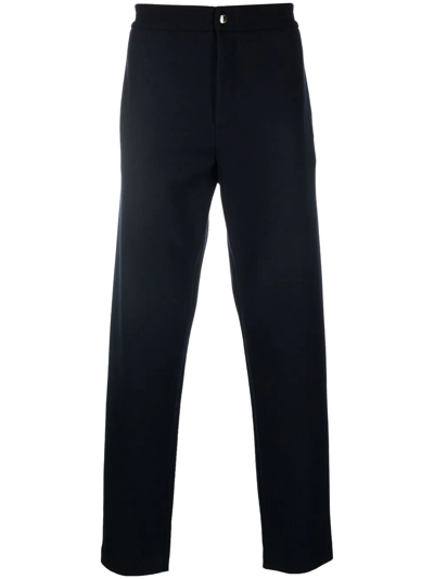 Giorgio Armani High-waisted Straight Leg Trousers In Blue